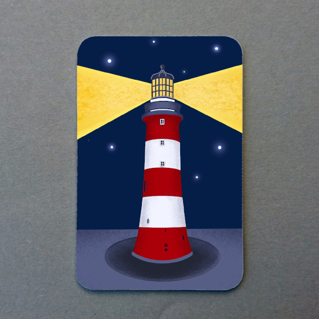 Lighthouse with stars magnet